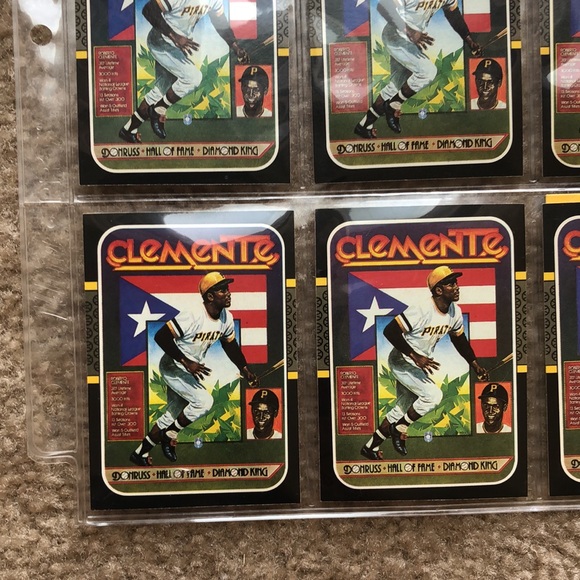 1986 Donruss Roberto Clemente Hall Of Fame #612(Lot of 10 cards) - Picture 10 of 10